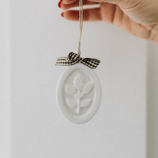 Floral Cameo Christmas Tree Ornaments