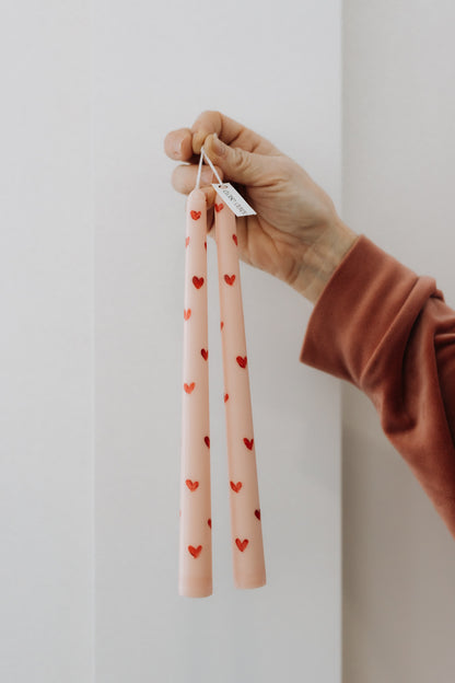 Valentines Taper Candles