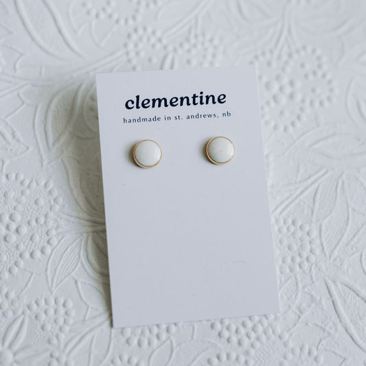 White Clementine Studs