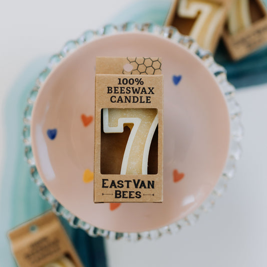 #7 Beeswax Birthday Candle