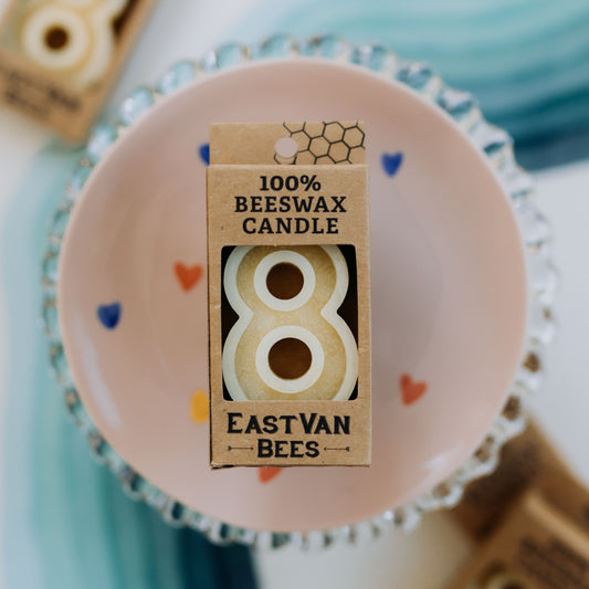 #8 Beeswax Birthday Candle