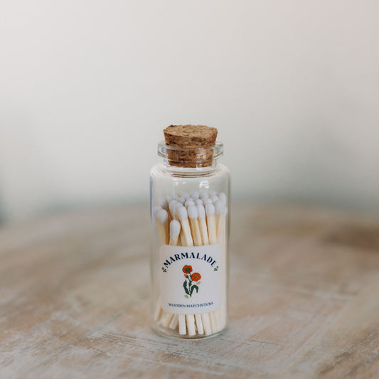 White Matches in Medium Corked Vial