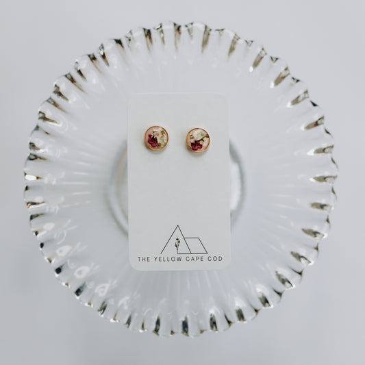 Pink Wildflower Studs