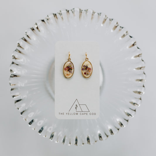 Yellow & Pink Cameo Earrings