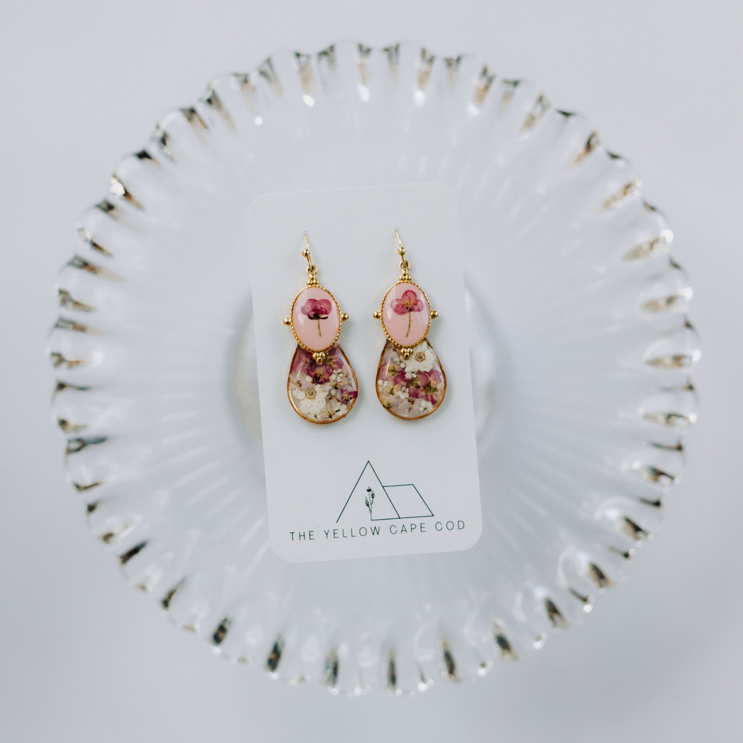 Pink Wildflower Earrings—Large