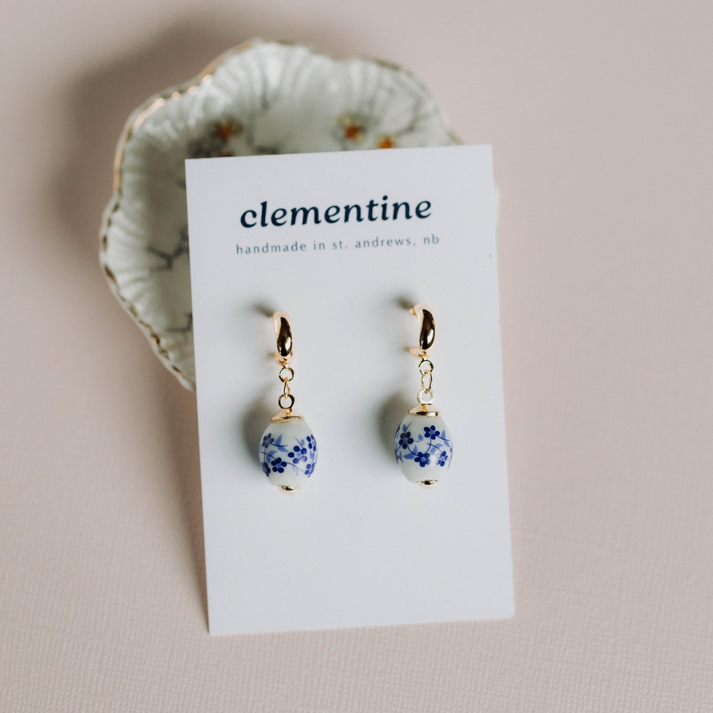 Clementine Floral Stud Hoop Earrings