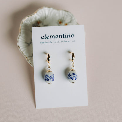 Clementine Floral Stud Hoop Earrings