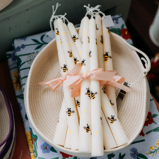 Daisy & Bee Tapers—Handpainted