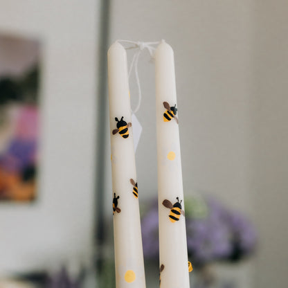Daisy & Bee Tapers—Handpainted