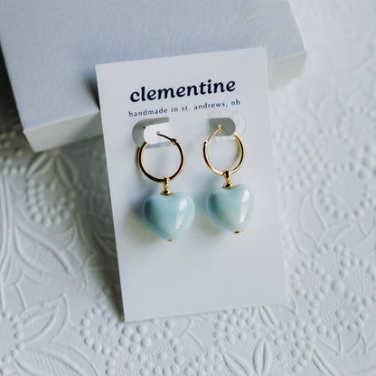 Large Clementine Heart Earrings