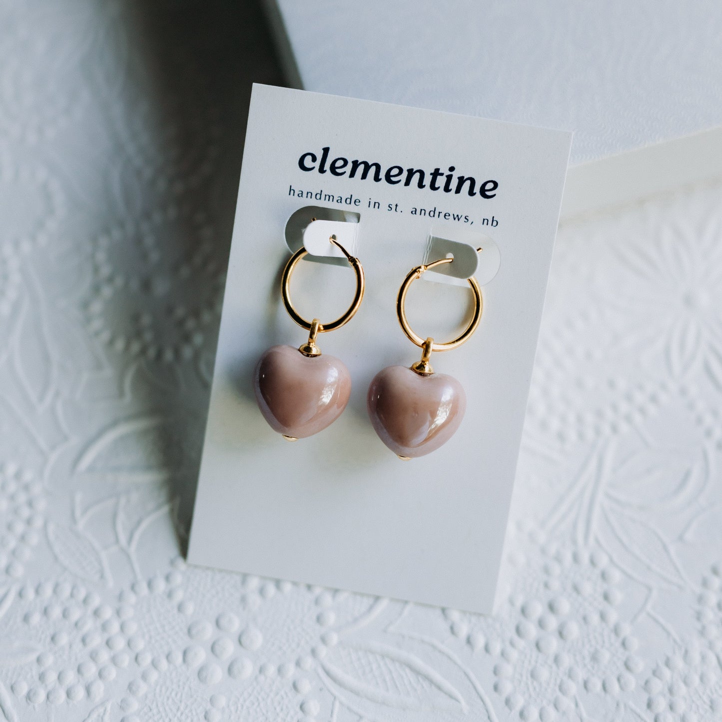 Large Clementine Heart Earrings