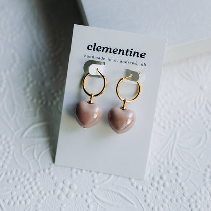 Large Clementine Heart Earrings