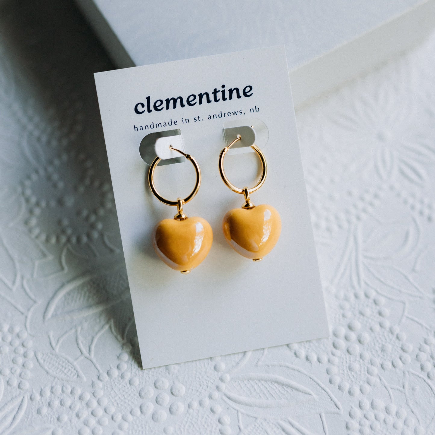 Large Clementine Heart Earrings