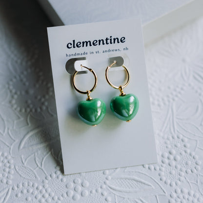 Large Clementine Heart Earrings