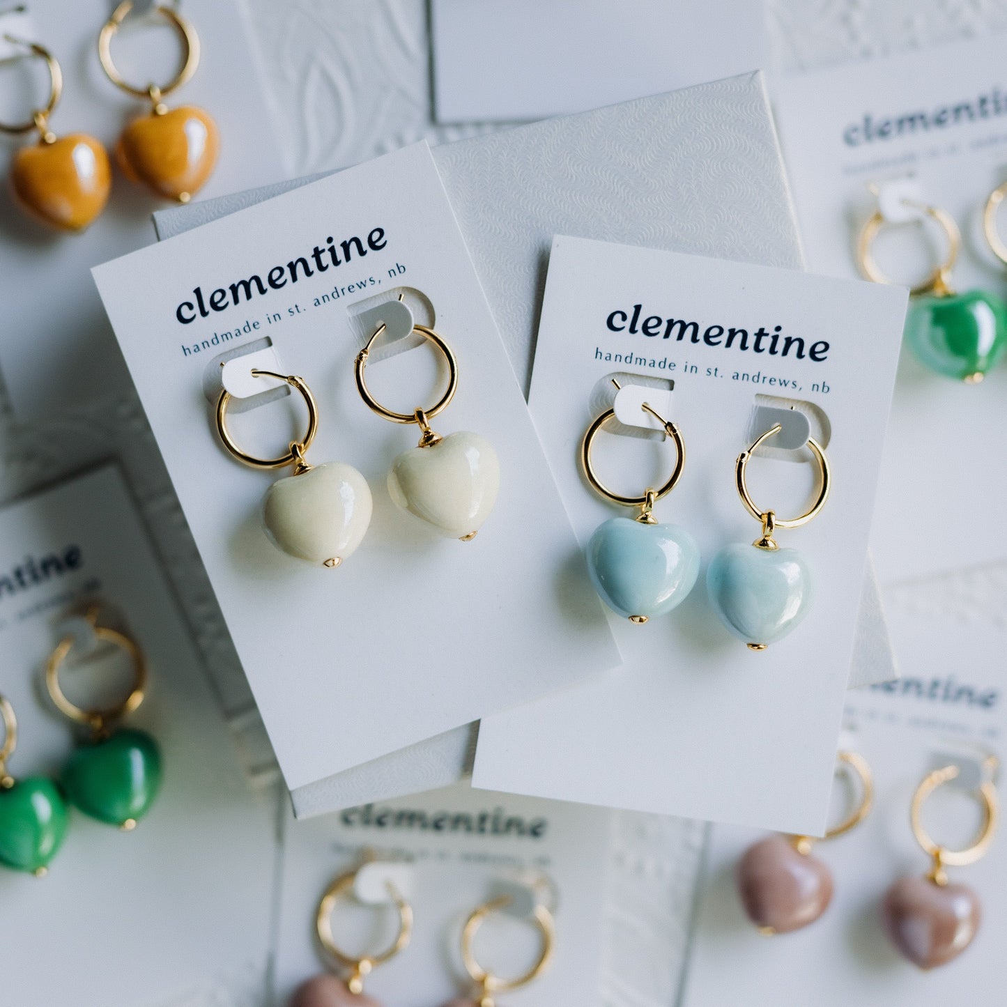 Large Clementine Heart Earrings