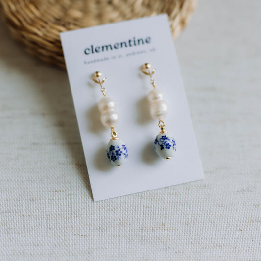 Blue & White Vintage Inspired Baubles by Clementine
