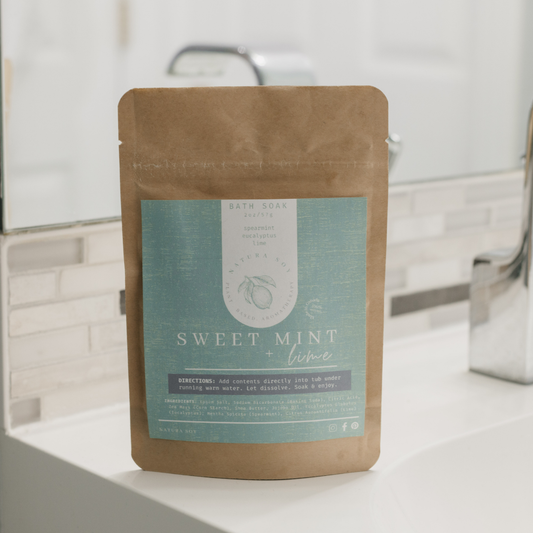 Sweet Mint + Lime Bath Soak, 10oz