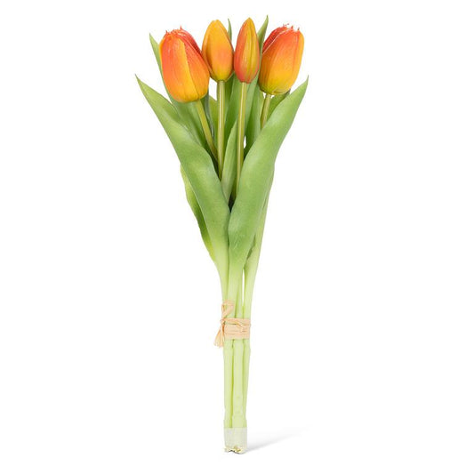 Sunny Orange Real Touch Tulips
