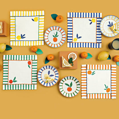 Citrus Burst Cocktail Napkins Set of 4 Assorted