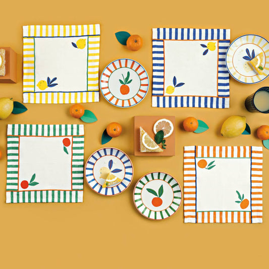 Citrus Burst Cocktail Napkins Set of 4 Assorted