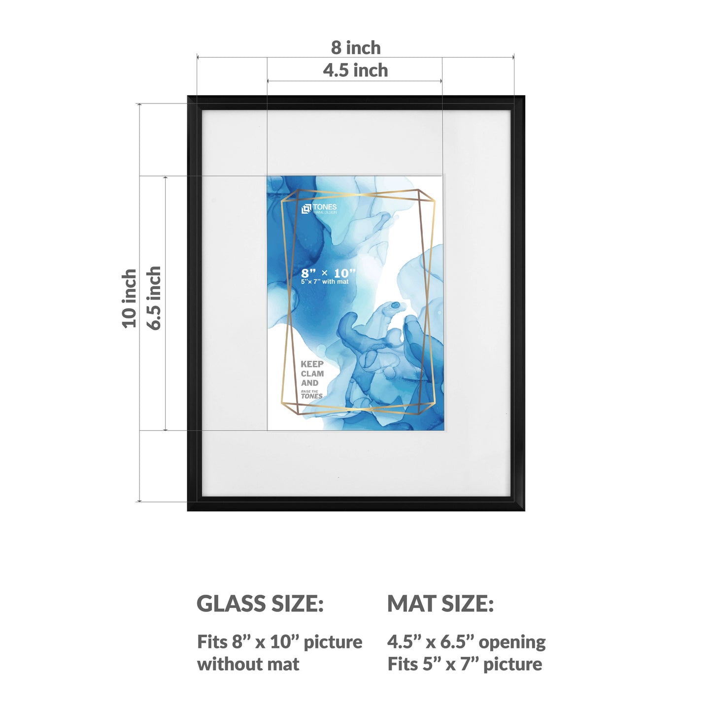 8x10 Aluminum Matted Picture Frame