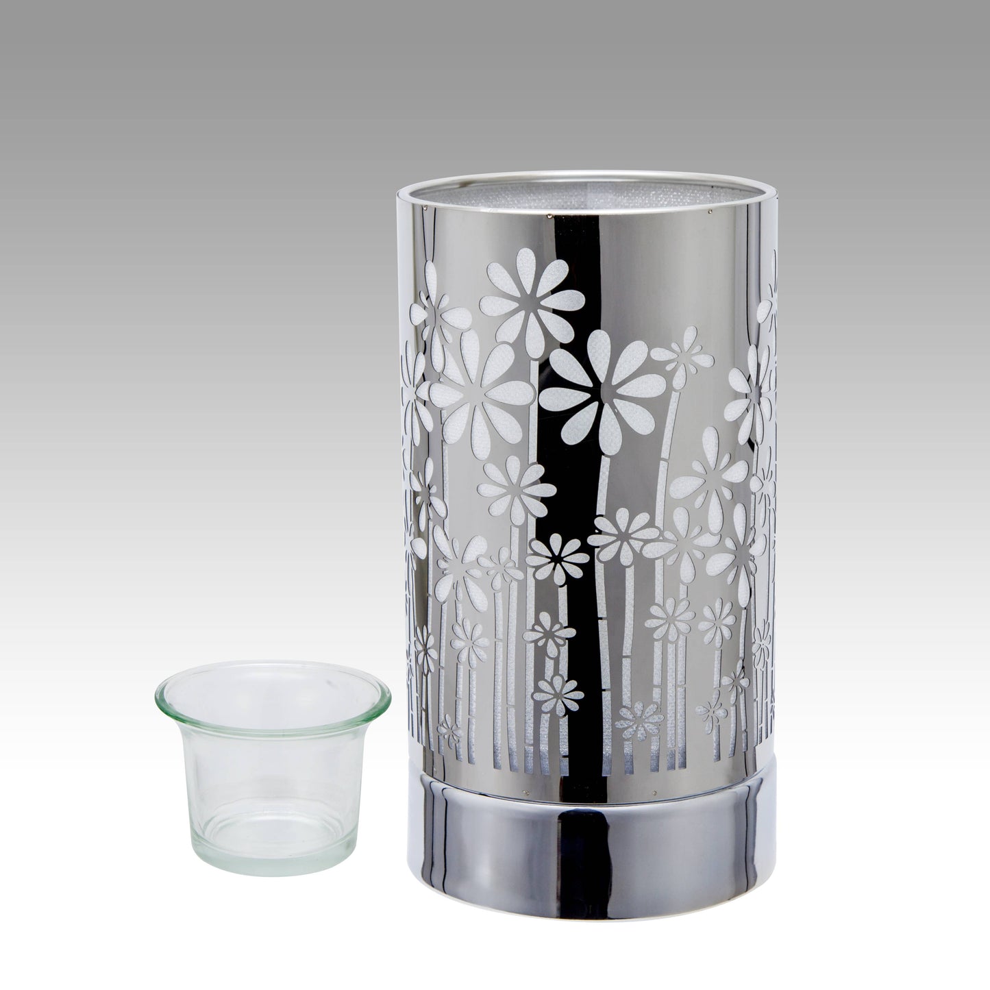 Silver Garden Touch Lamp Wax Warmer & Oil Burner