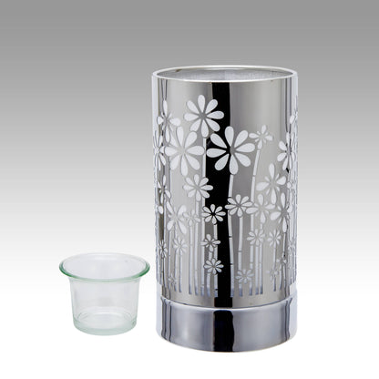 Silver Garden Touch Lamp Wax Warmer & Oil Burner