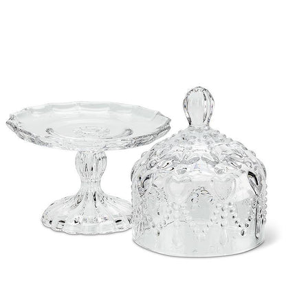Small Covered Pedestal Plate with Hearts