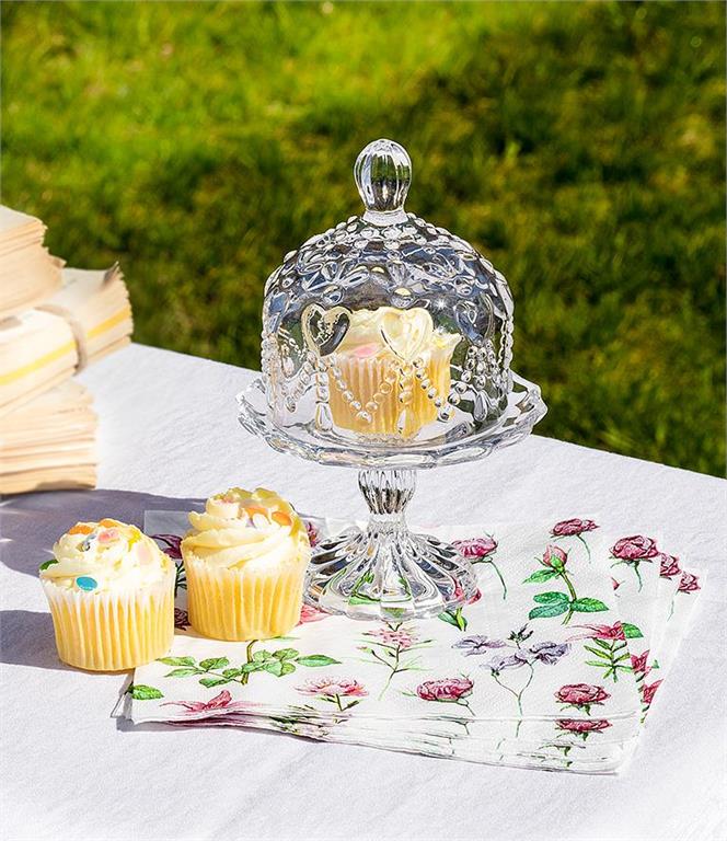 Small Covered Pedestal Plate with Hearts