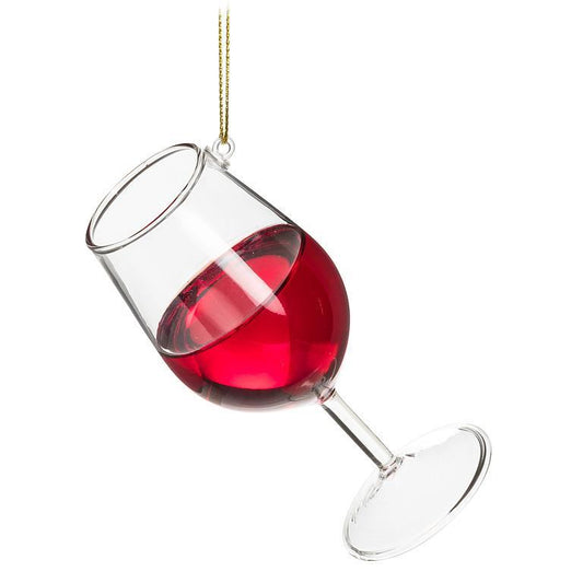Red Wine Glass Christmas Tree Ornament