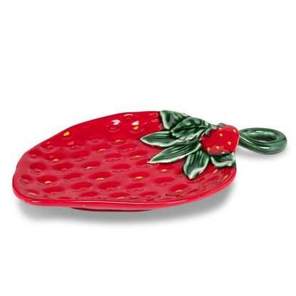 Strawberry & Leaf Bowl Plate