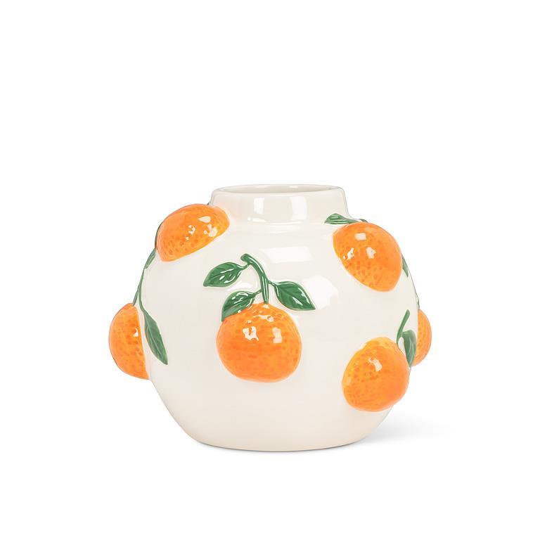 Round Orange Vase