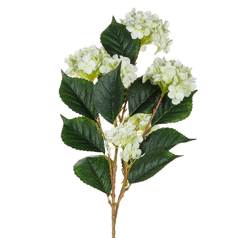 Green 6-Bloom Real Touch Hydrangea Branch