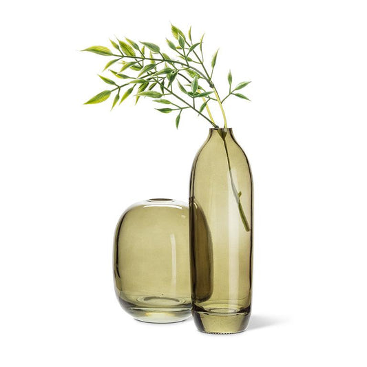 Green Oval Barrel Vase