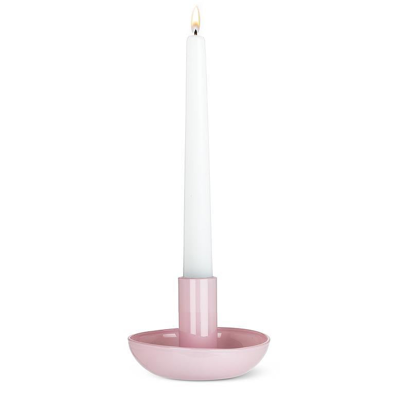 Pink Glass Minimalist Candle Holder