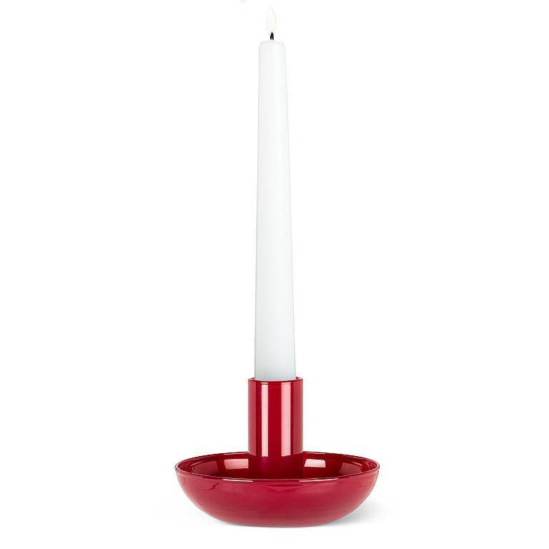 Red Glass Minimalist Candle Holder