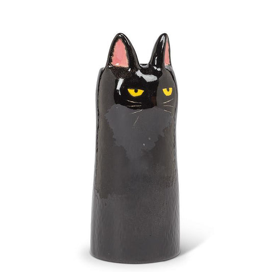 Skinny Cat Vase in Black