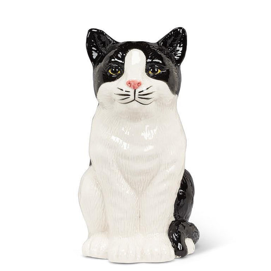 Sitting Tuxedo Cat Vase