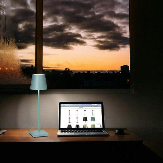 Blue Classic Shade LED Table Light