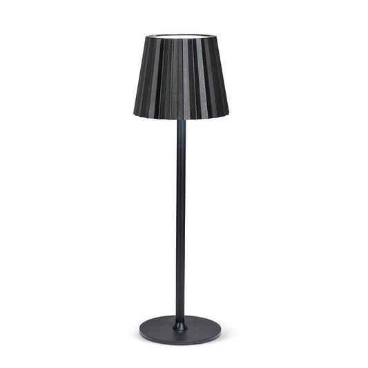 Black Fluted Shade LED Table Lamp