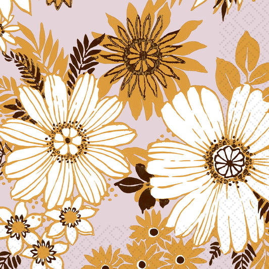 Retro Florals Luncheon Napkin