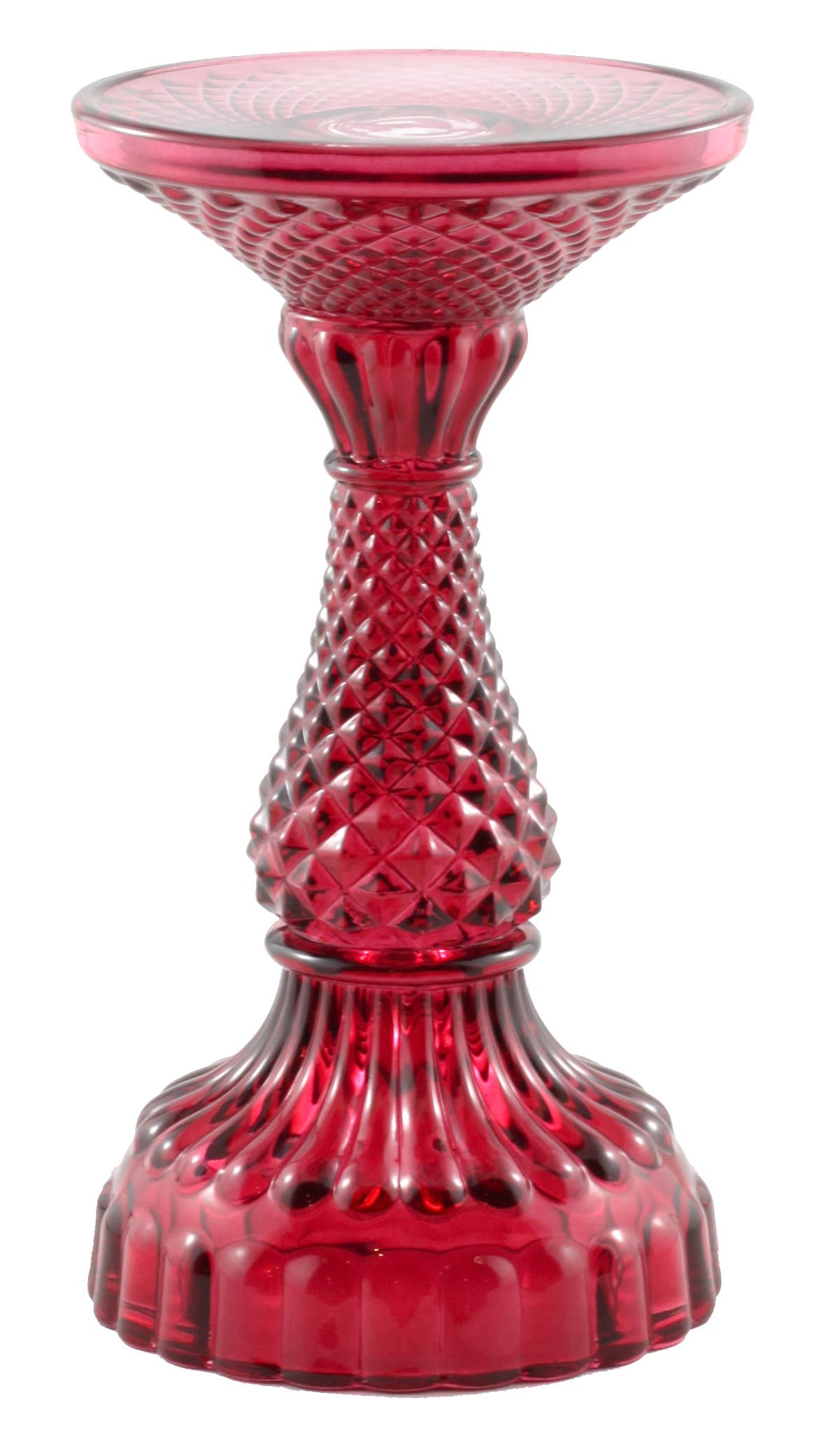 Red Pillar Candle Holders—6.5"High