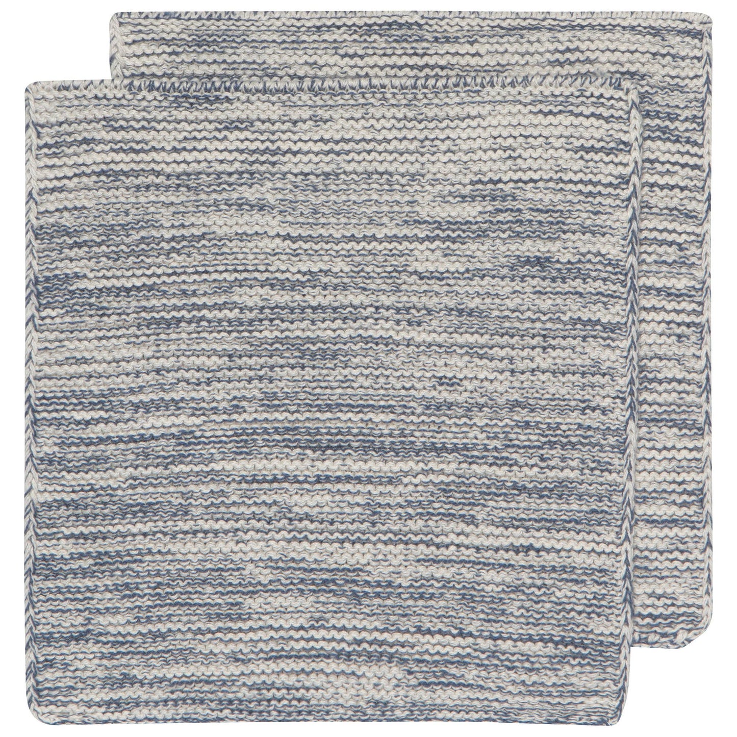 Midnight Blue Hand-Knit Cotton Dishcloths–Set of 2