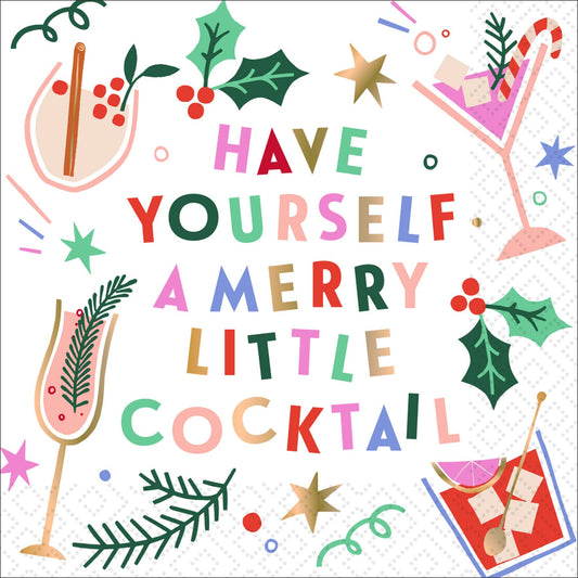 Merry Cocktail - Foil Cocktail Napkin