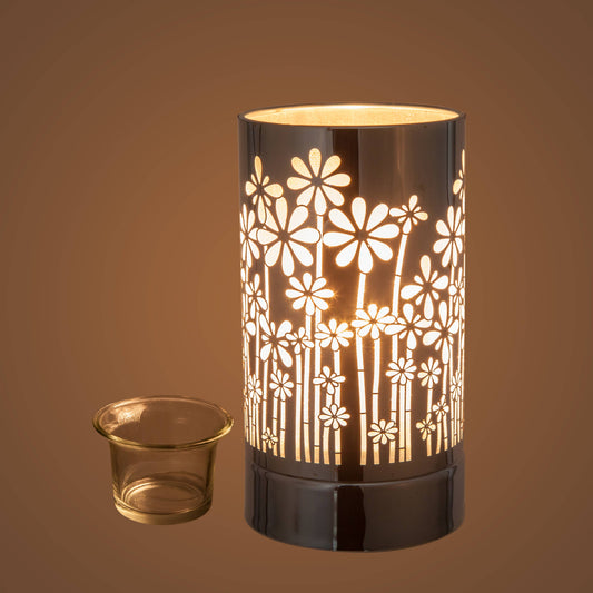Silver Garden Touch Lamp Wax Warmer & Oil Burner