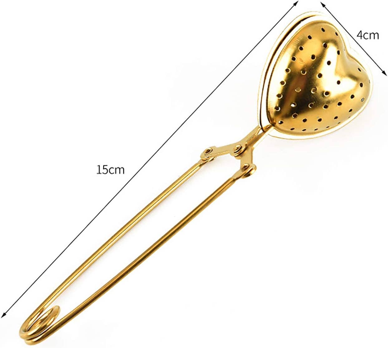 Gold Heart-Shaped Loose Leaf Tea Snap Infuser