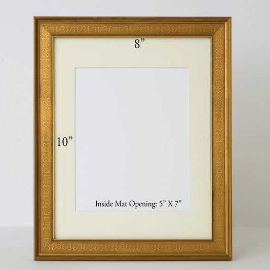 Gold Vintage Heart-Patterned Frame
