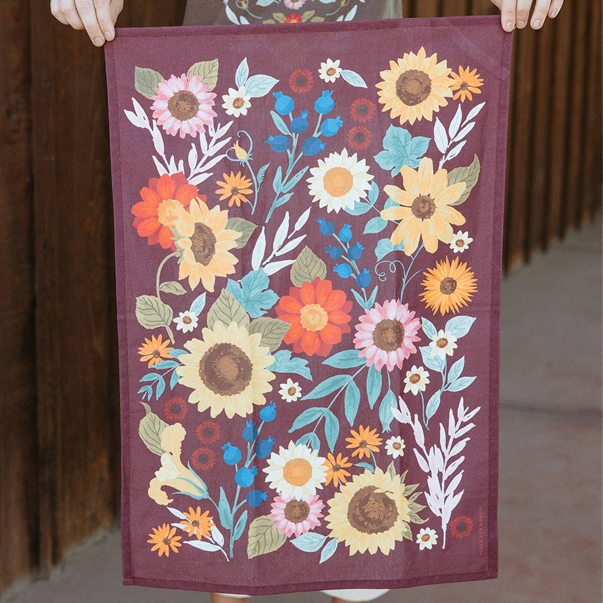 Fall Flowers Tea Towel