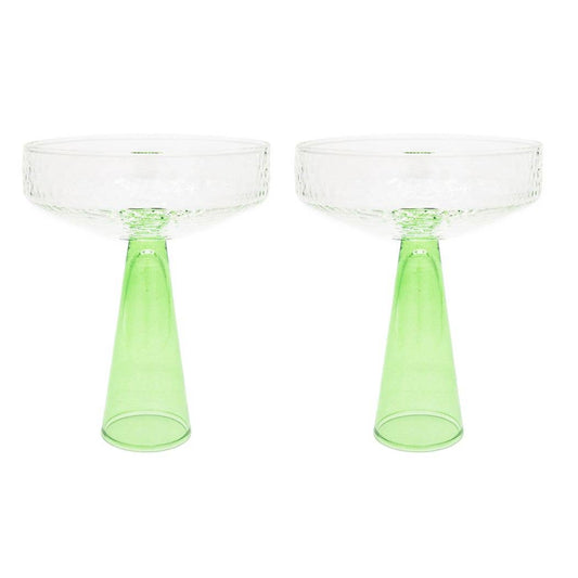 Green Claude Coupe—Set of 2