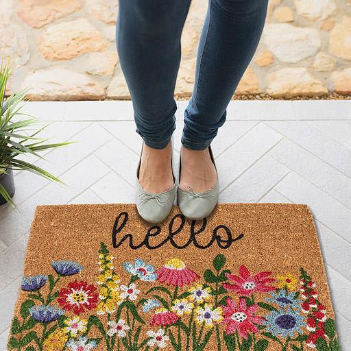 Bright Floral Hello Doormat